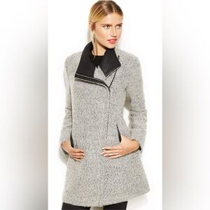 Calvin Klein Women's Gray Wool Blend Asymmetrical ‎ Peacoat Gray Size 6